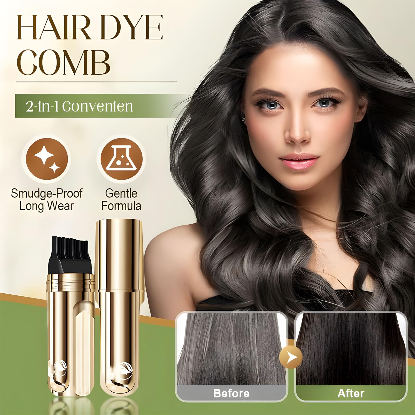 Chestnut brown temporary hair color swatch on hand