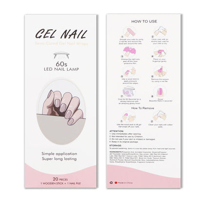 Side profile of nails with Jmeowio gel stickers