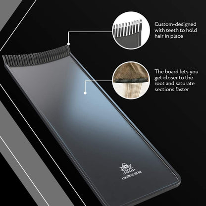 Close up of Cooboard XL professional hair coloring paddle teeth