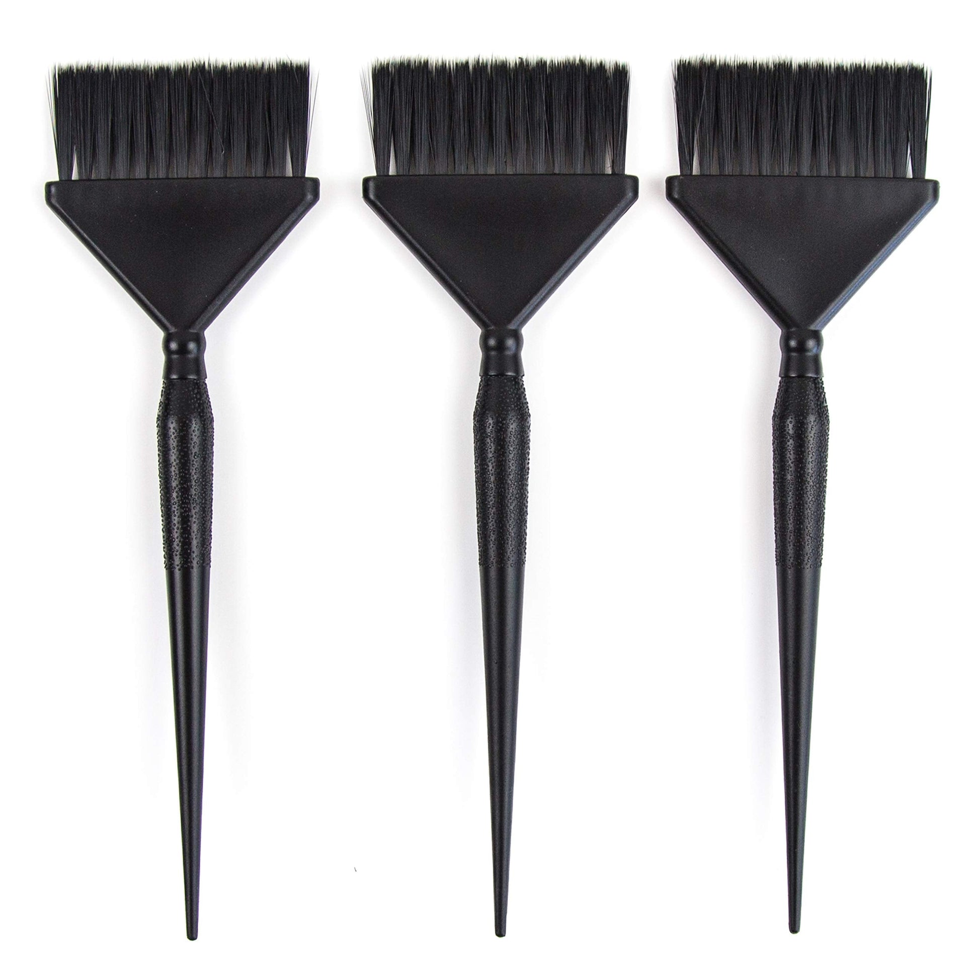 Three piece hair dye applicator set in black for salon and home use