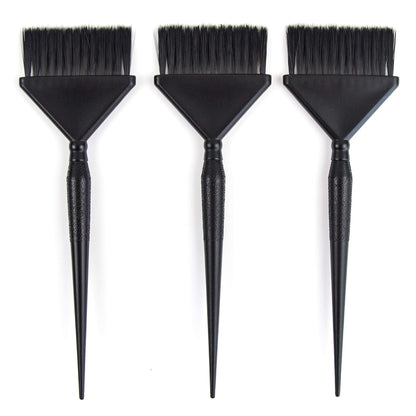 Three piece hair dye applicator set in black for salon and home use