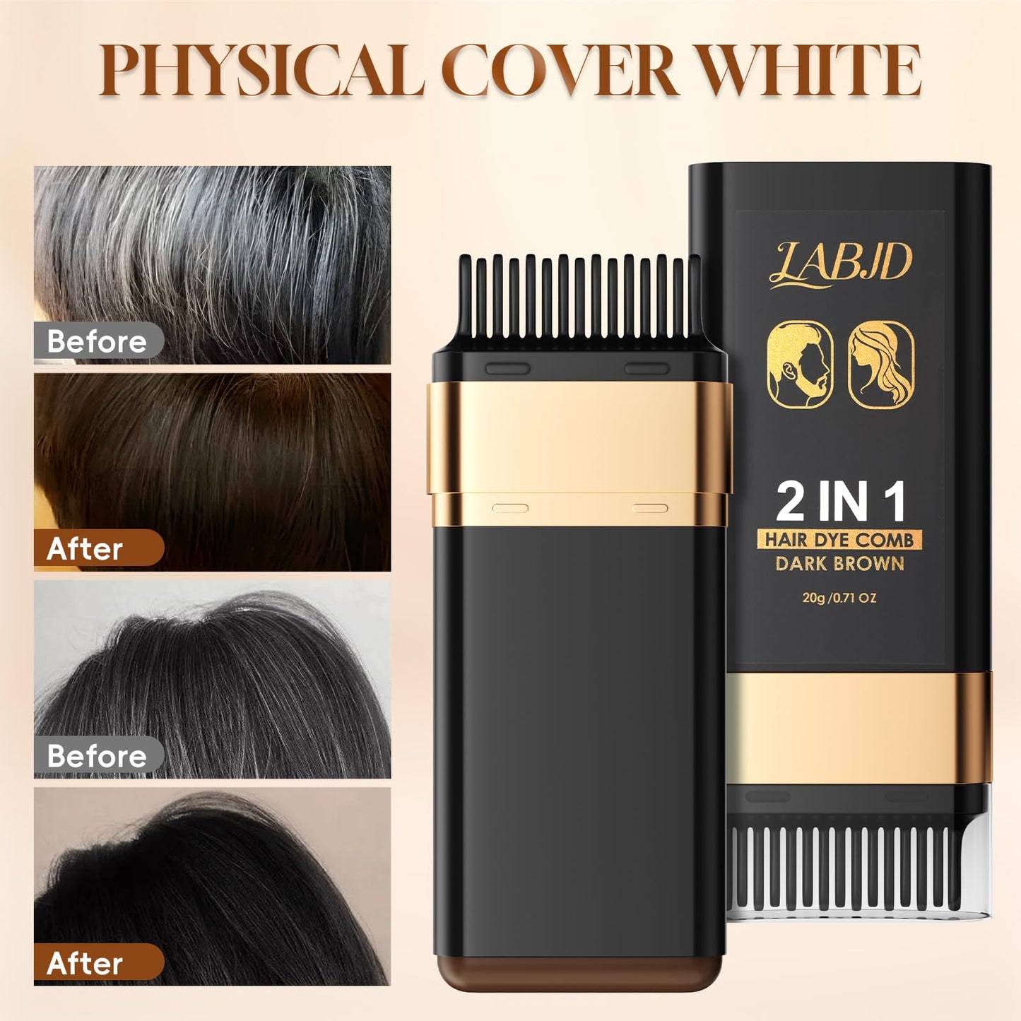 Waterproof test of Labjd hair dye stick on hair strands