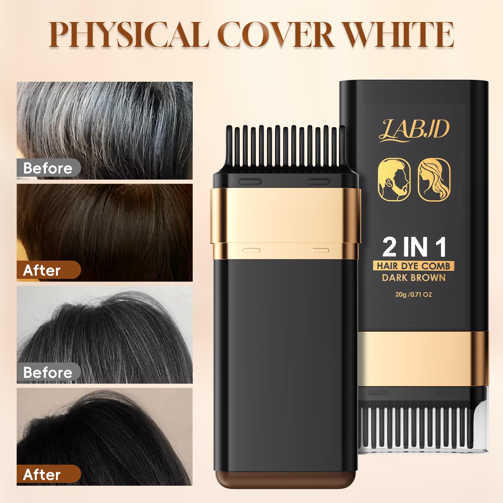 Waterproof test of Labjd hair dye stick on hair strands