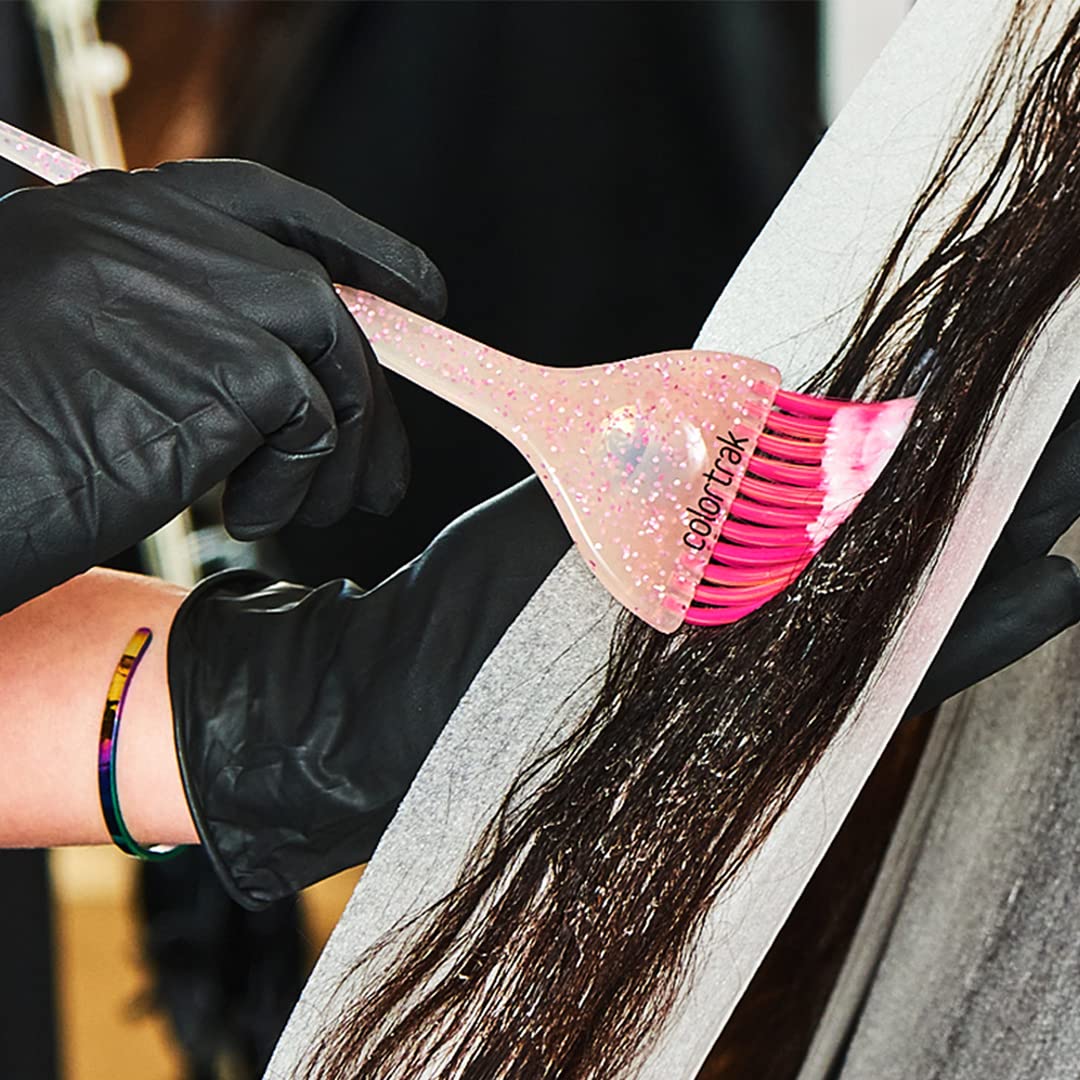 Close up of Colortrak hair brush glitter handle
