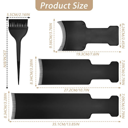 Three different sizes of OXDFK hair highlighting boards with integrated teeth