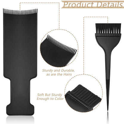Close up of the professional hair dye brush with feathered bristles