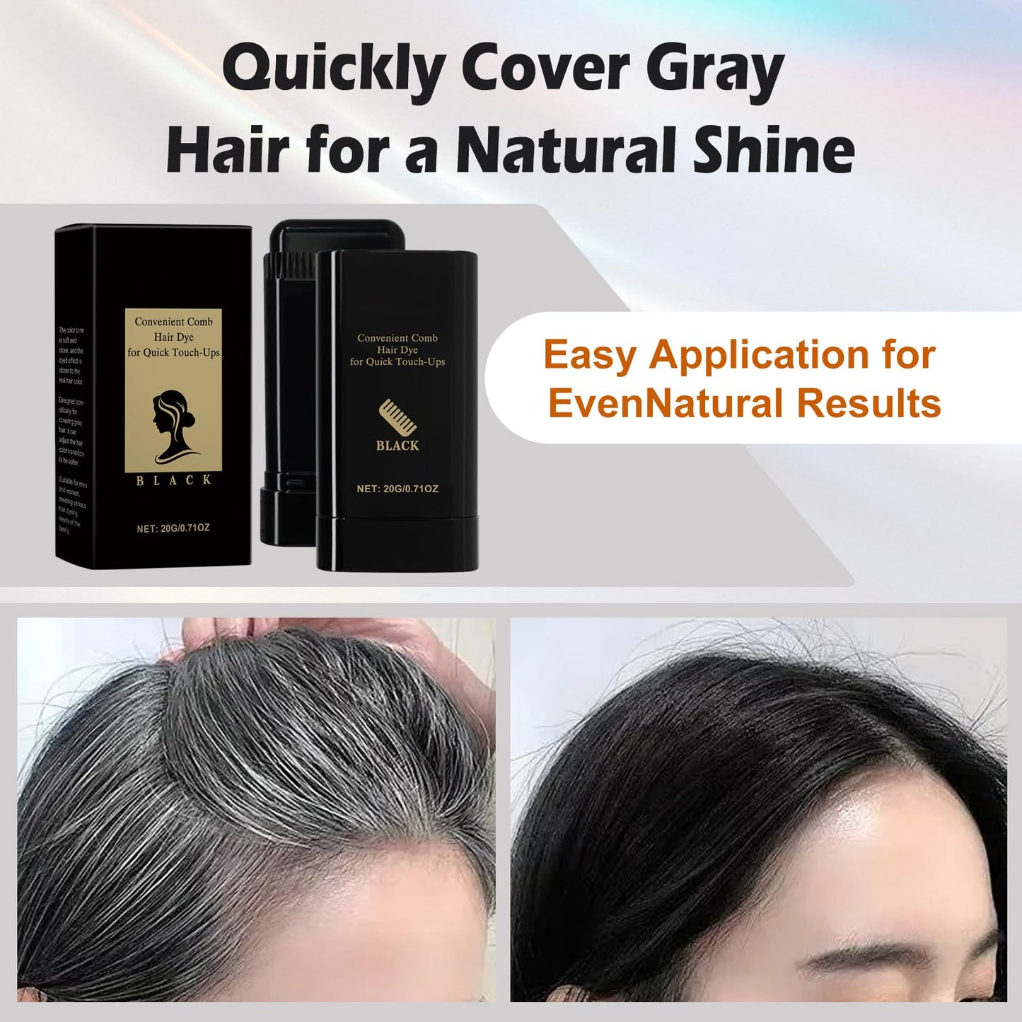 Two-pack hair dye sticks for gray hair coverage