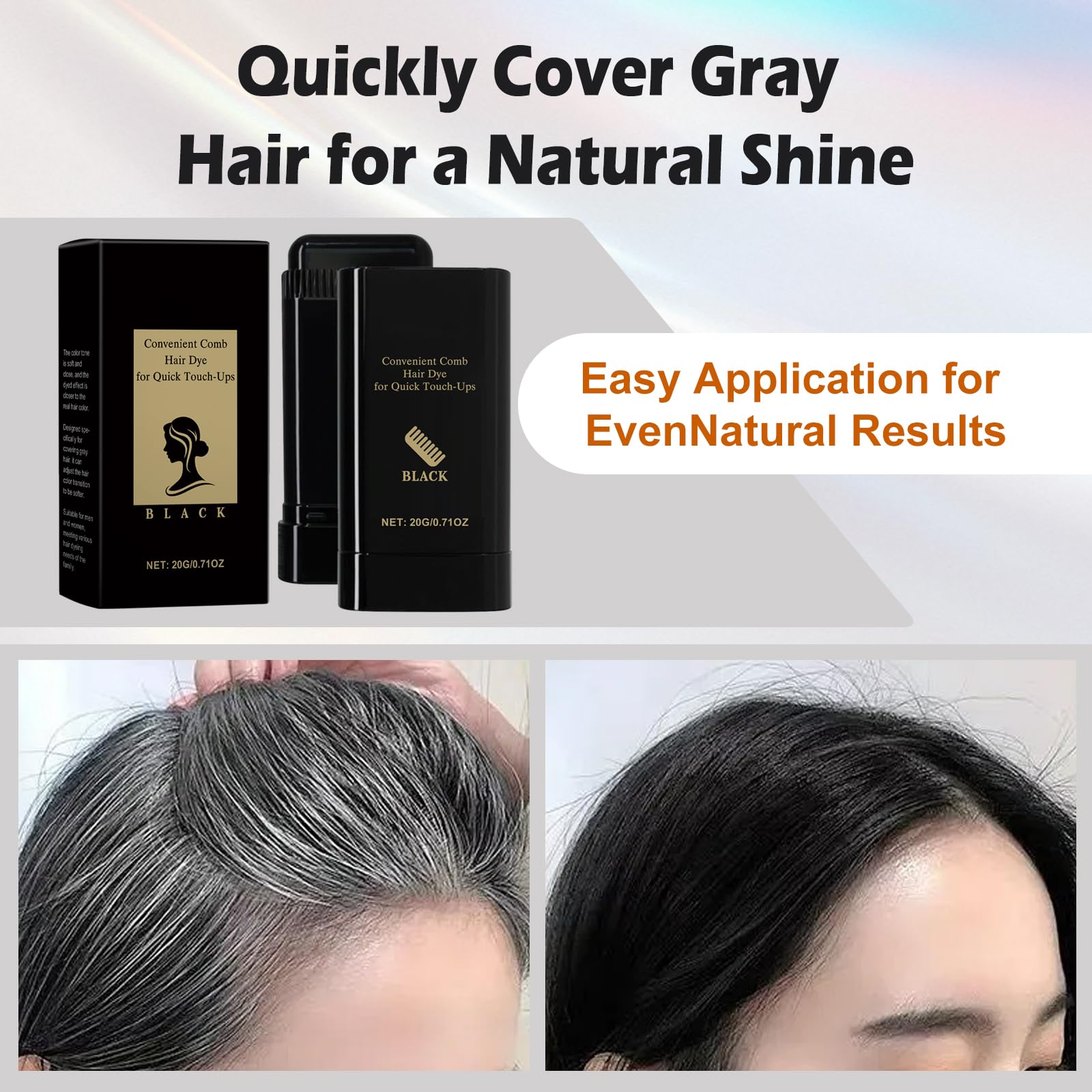 Two-pack hair dye sticks for gray hair coverage