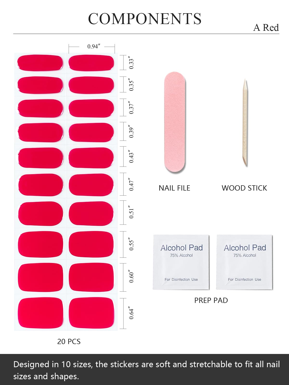 Application tools including nail file and wooden cuticle stick