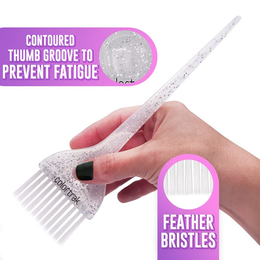 Close up of Colortrak Celestial Glow soft bristle brush