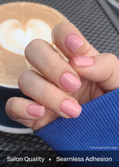 Application of Ohora semi cured gel nail strips with UV lamp
