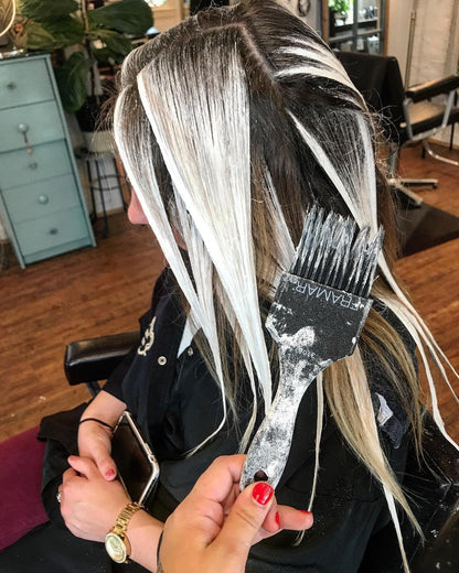 Side profile of Framar hair coloring tool showing bristle quality