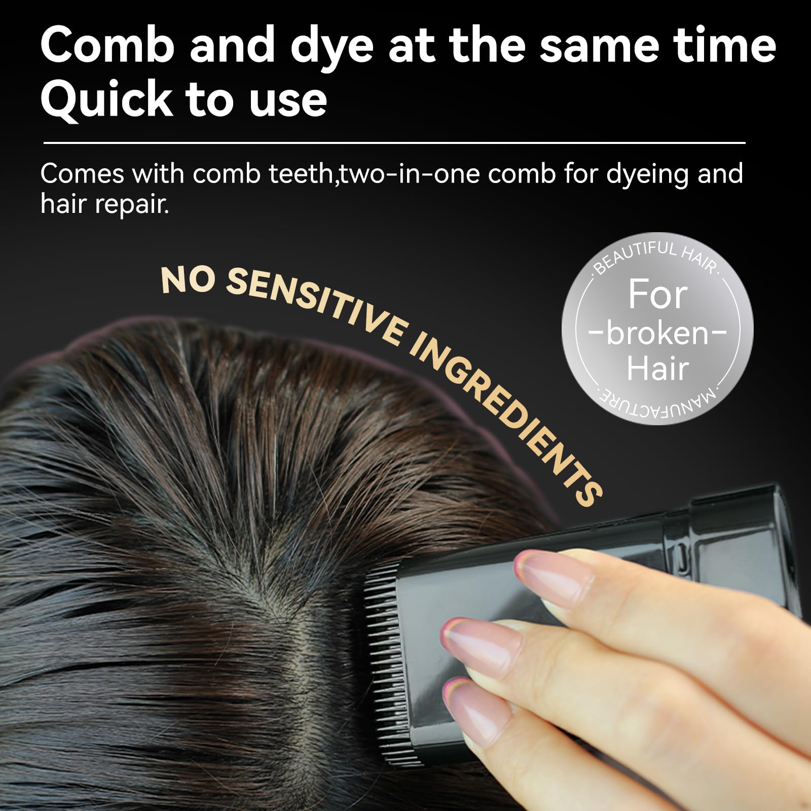 Using Mlsmile hair color comb on gray roots