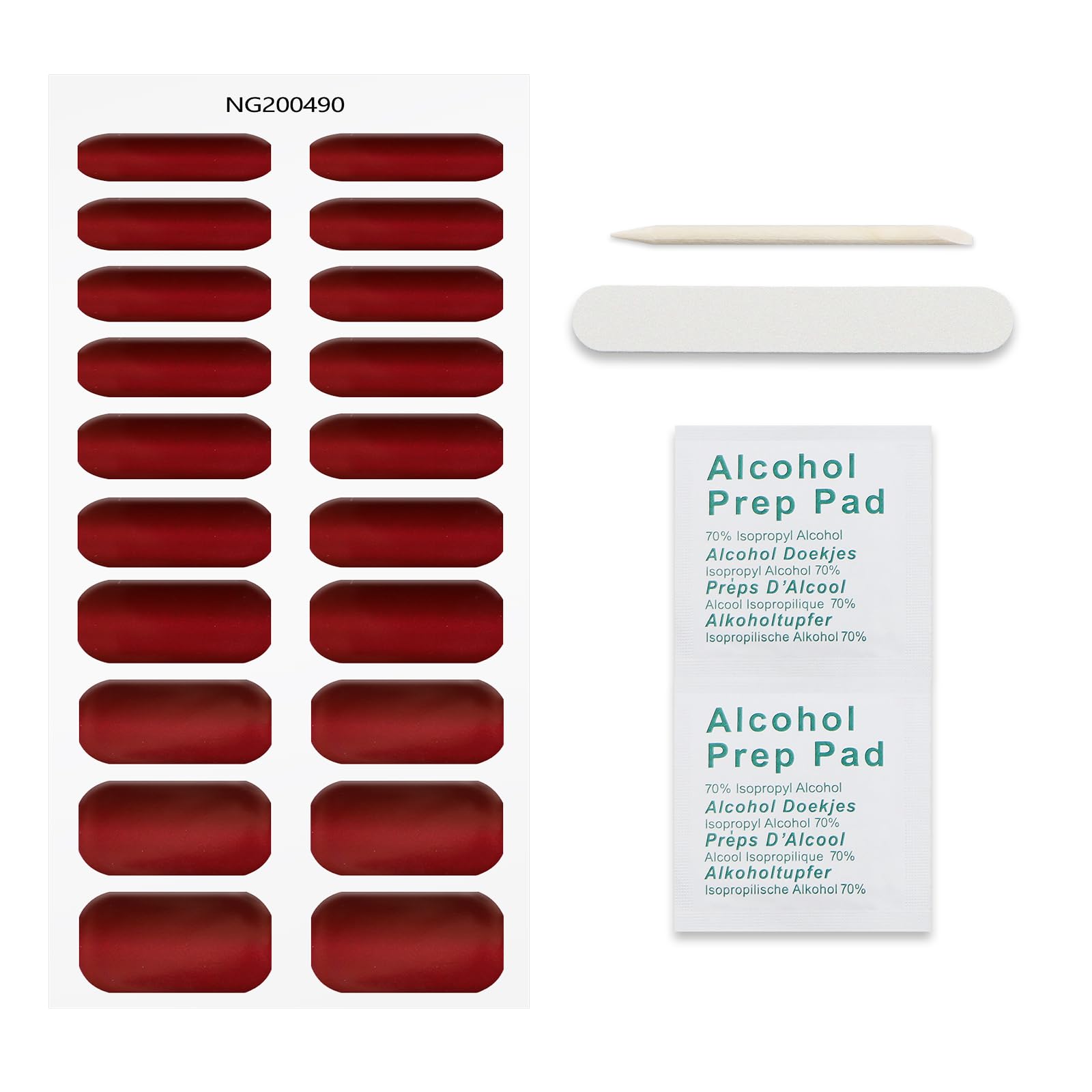 Top view of Jmeowio gel nail sticker package contents