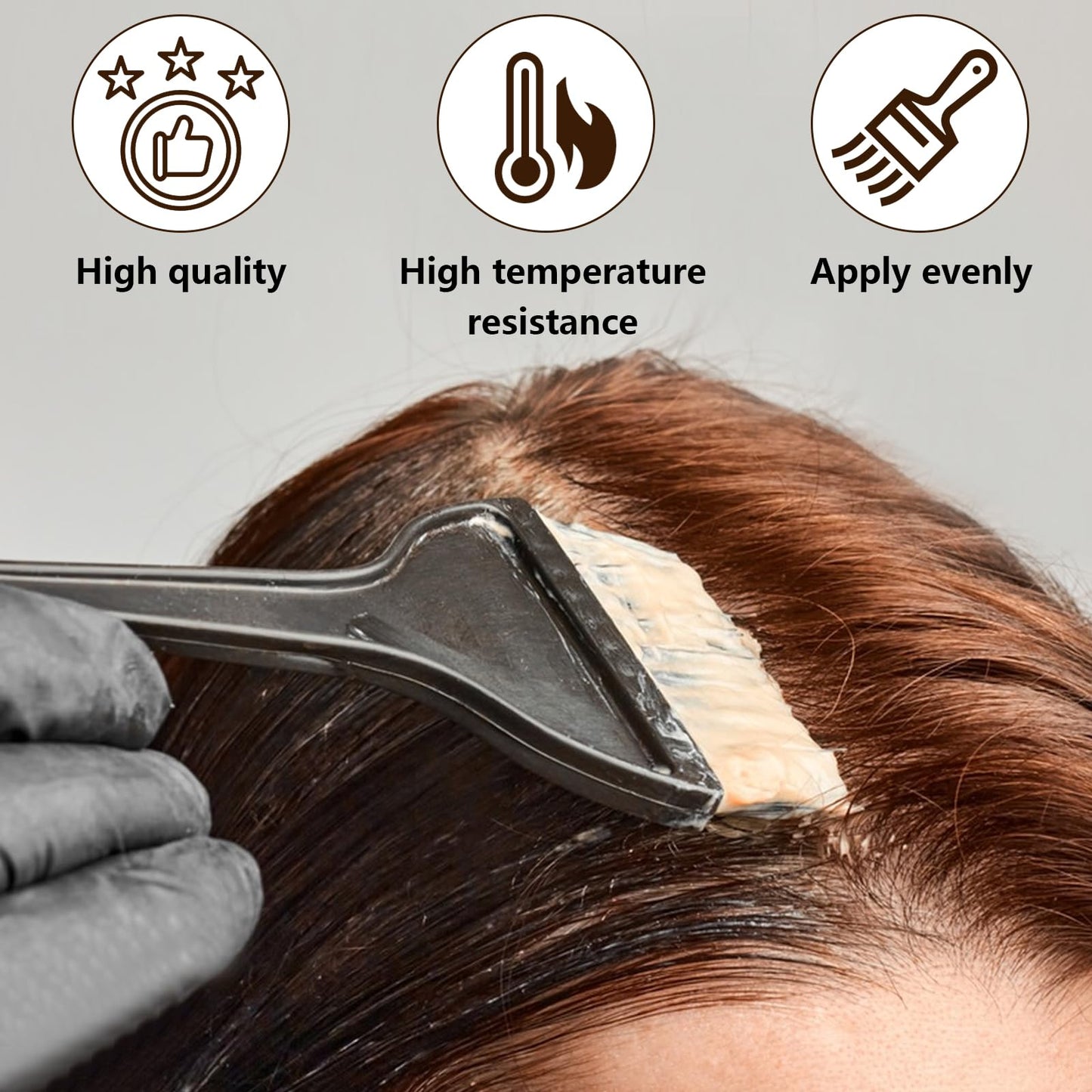 Variety of hair dye applicator brushes and combs for home use