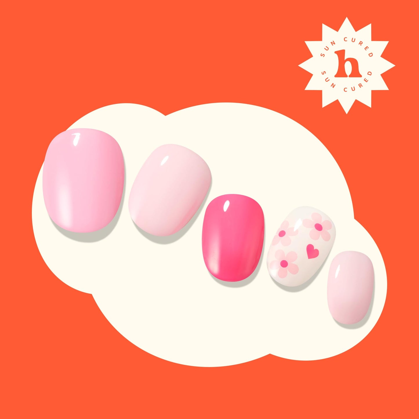 Professional manicure result using Heyhae gel nail wraps