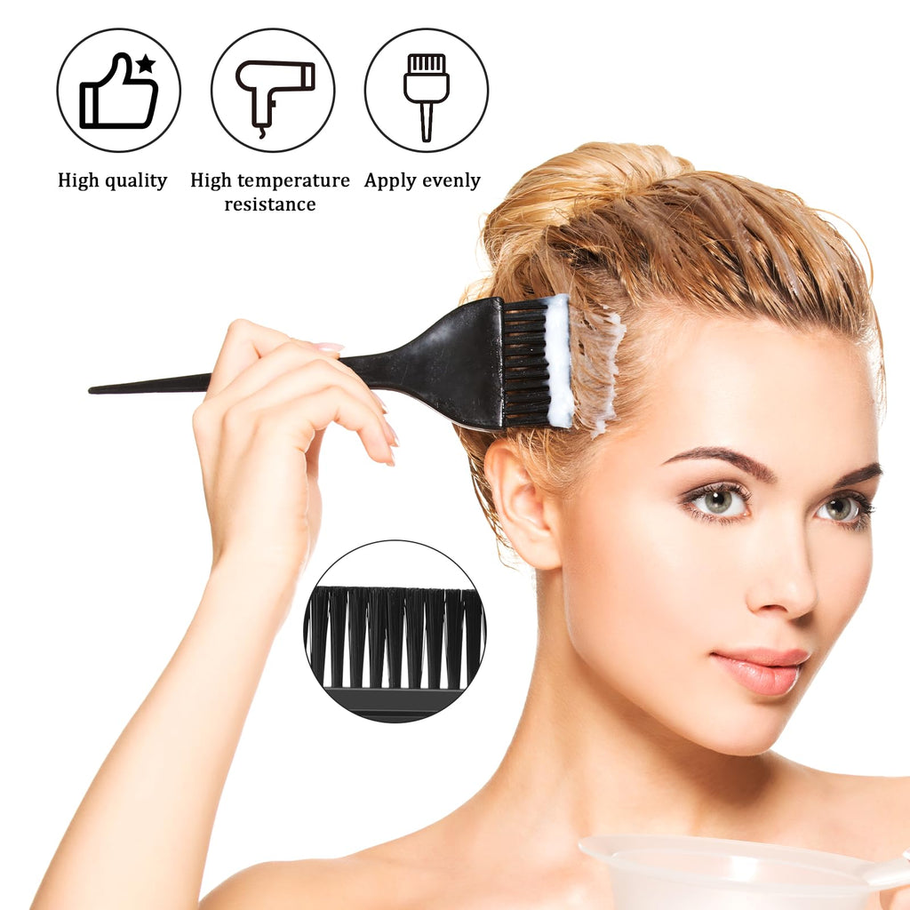 Professional hair dye applicator brushes set of three