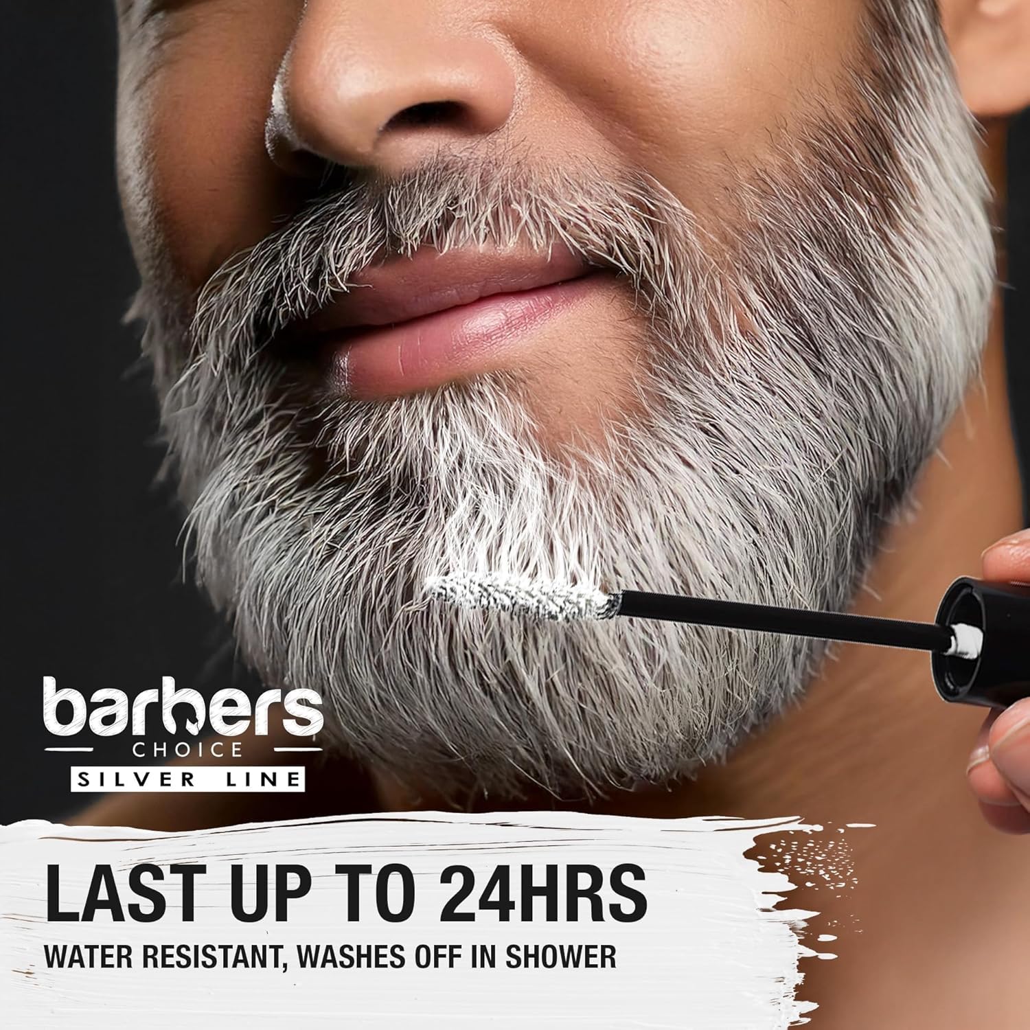 Close up of Godefroy Silver Line Arctic White temporary color texture