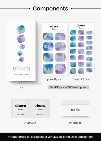 Ohora nail strips kit showing variety of sizes for perfect fit