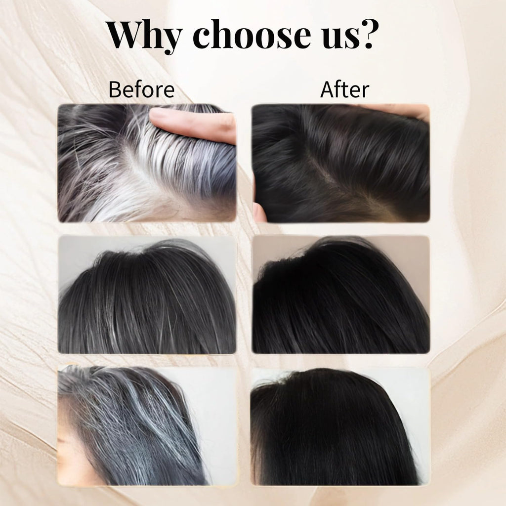 Person using instant hair dye stick for touch ups
