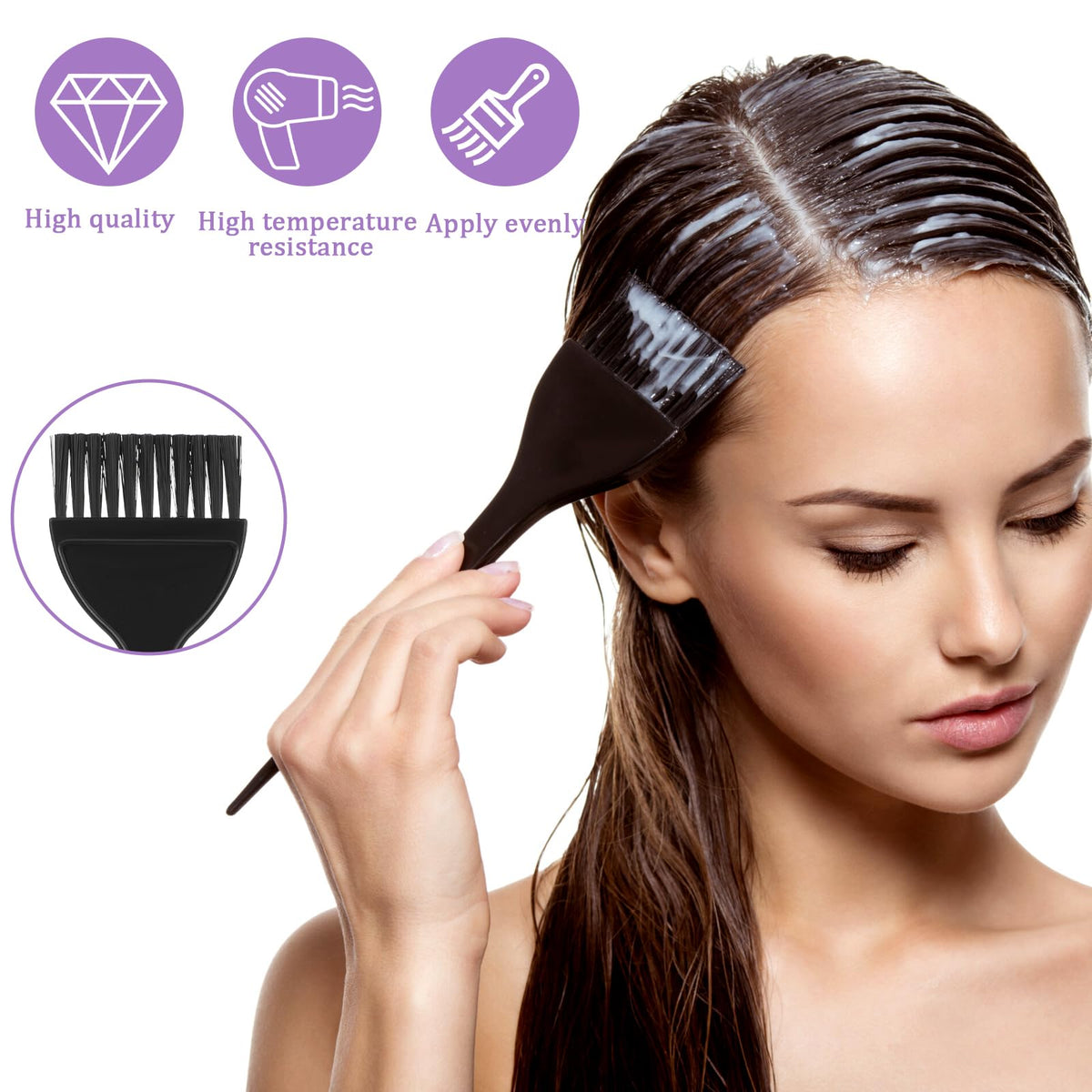 Durable plastic hair dye brushes for professional use