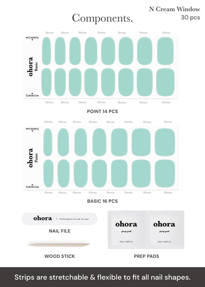Application tools included in Ohora gel nail set