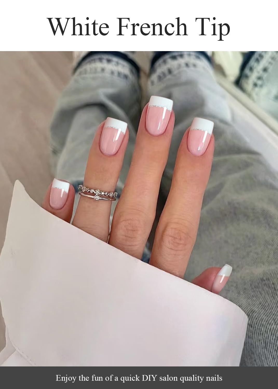 Close up of AutyaMee gel nail wraps with UV lamp