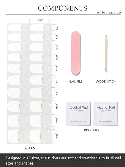 Twenty pieces of AutyaMee French design gel nail stickers