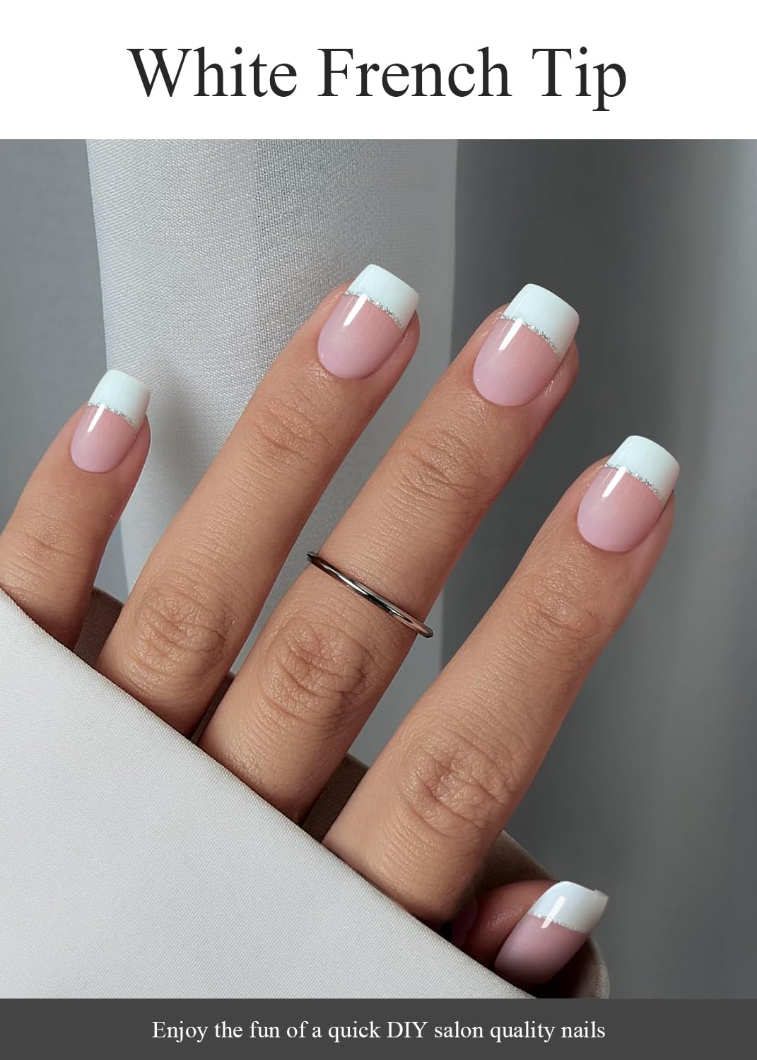 Step by step application of white French tip gel strips