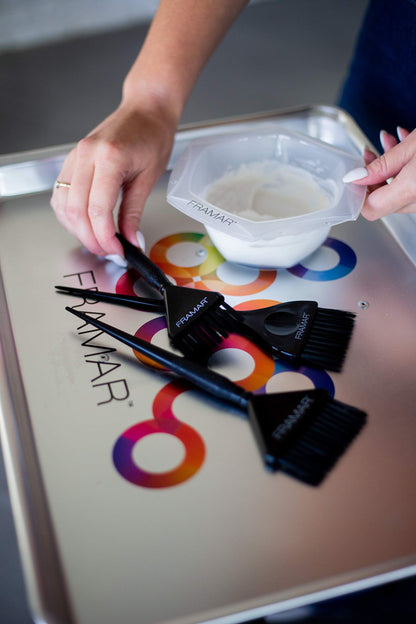 Professional salon grade tint brushes with ergonomic handles