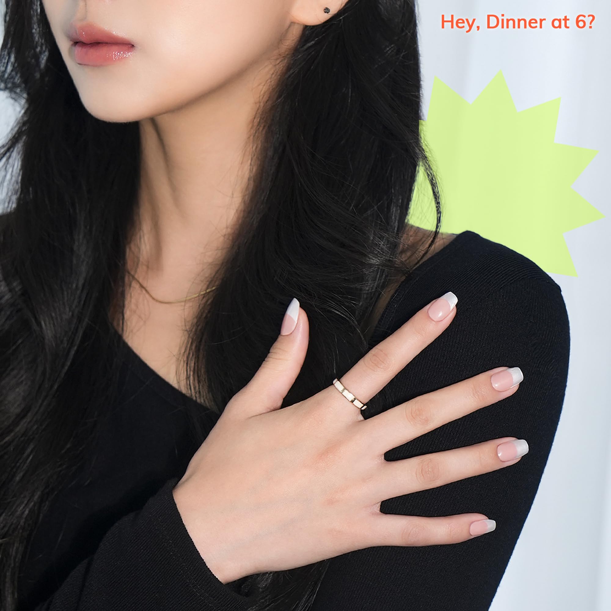 French tip design Heyhae semi cured gel strips on nails