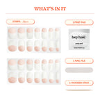 Heyhae gel nail wraps applied on hands showing pink French style
