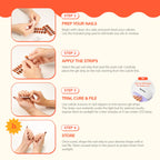 Heyhae pink French manicure angle view showing pearlescent finish