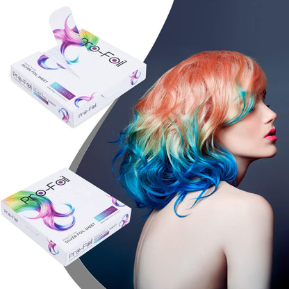 Pre-cut silver foil sheets for professional hair color