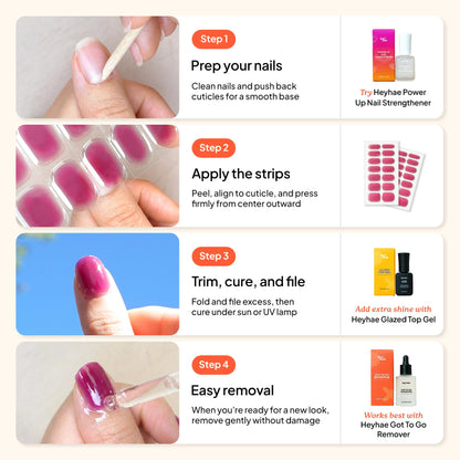 Packaging details and accessories of Heyhae gel nail kit
