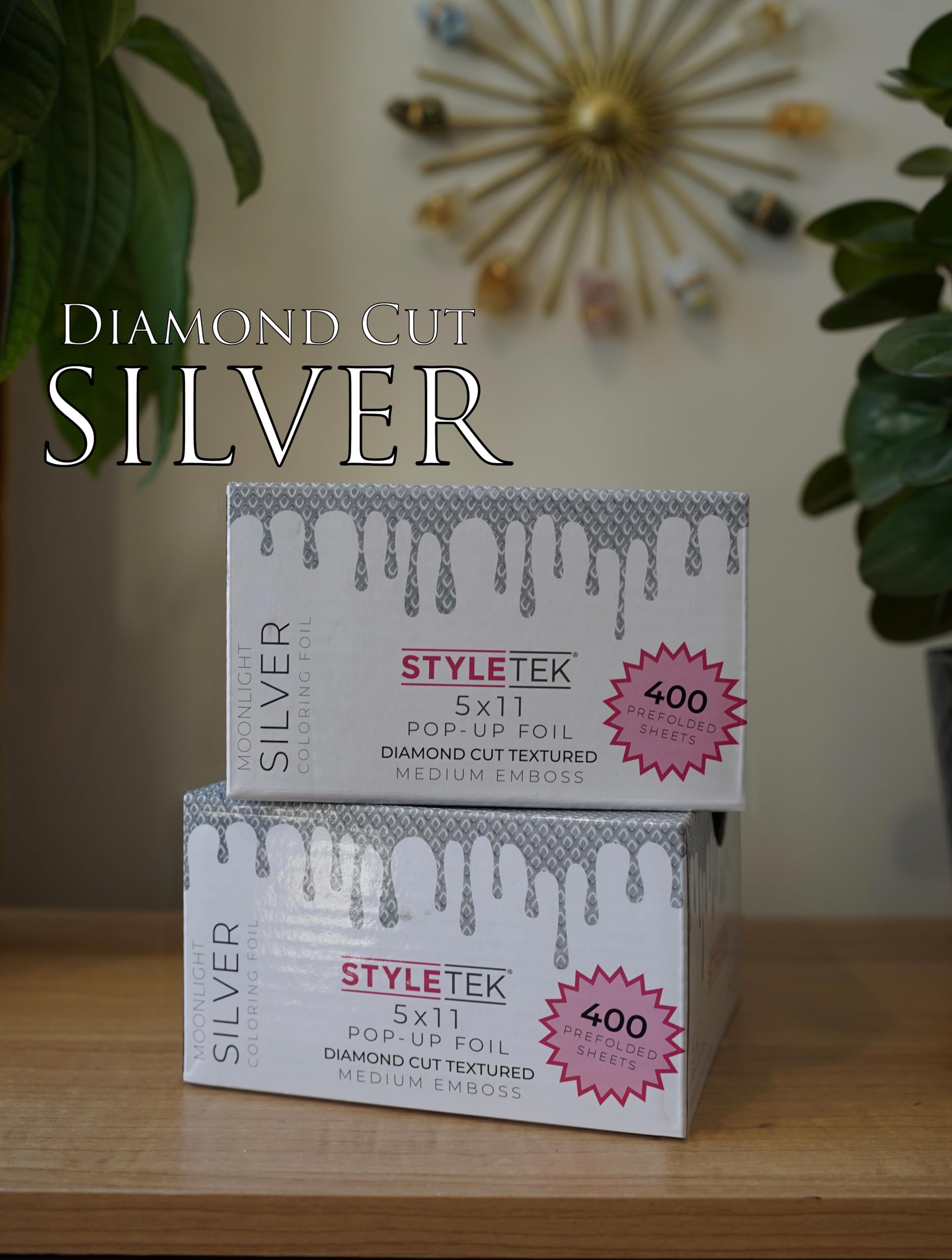 Styletek pop up hair foil dispenser box showing pre-folded sheets