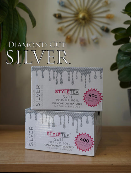Styletek pop up hair foil dispenser box showing pre-folded sheets