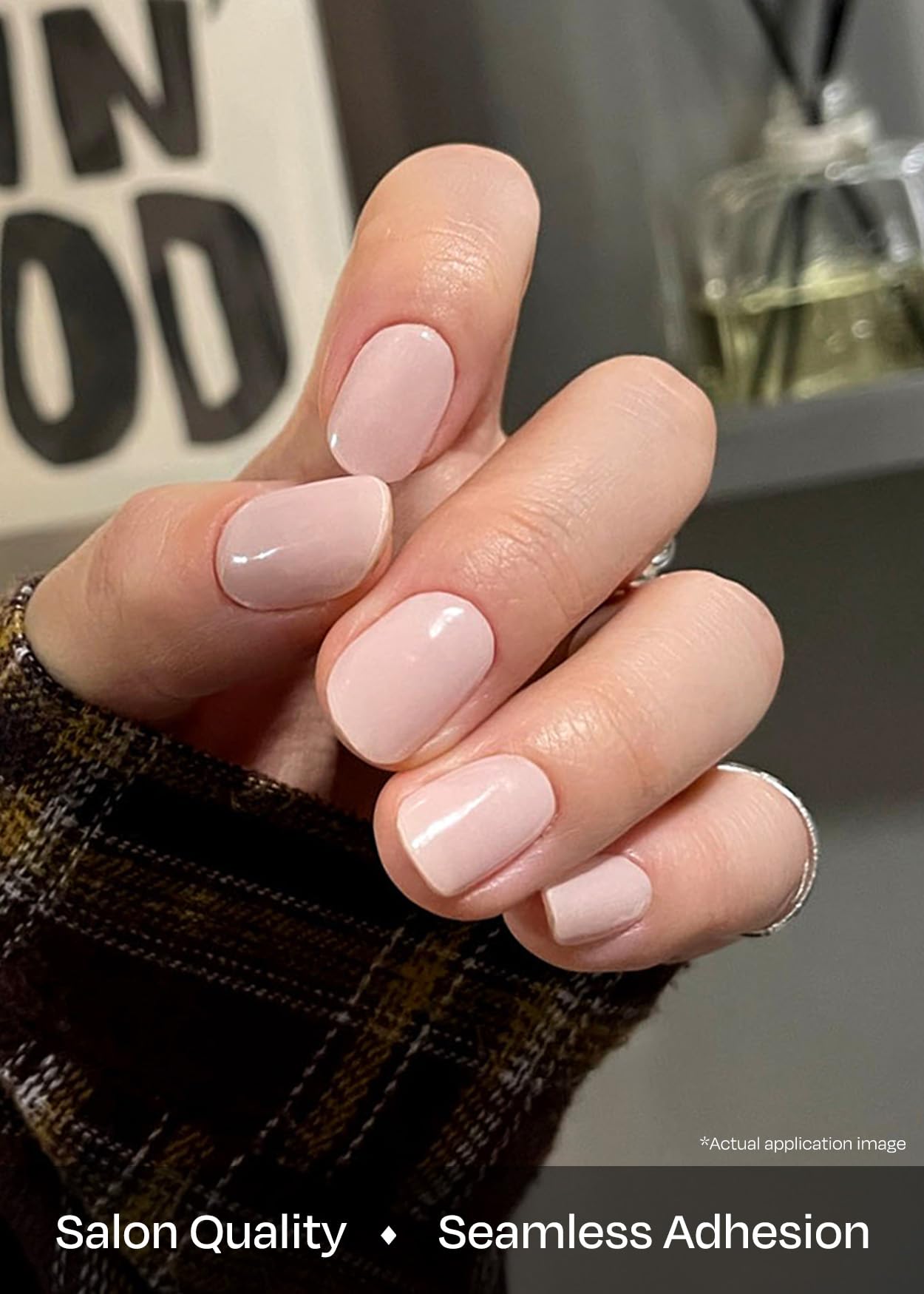 Side profile of Ohora gel nail strips showing salon quality thickness