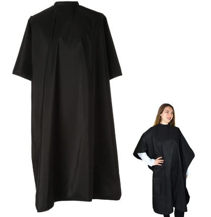 Professional hairdresser wearing waterproof polyester salon cape