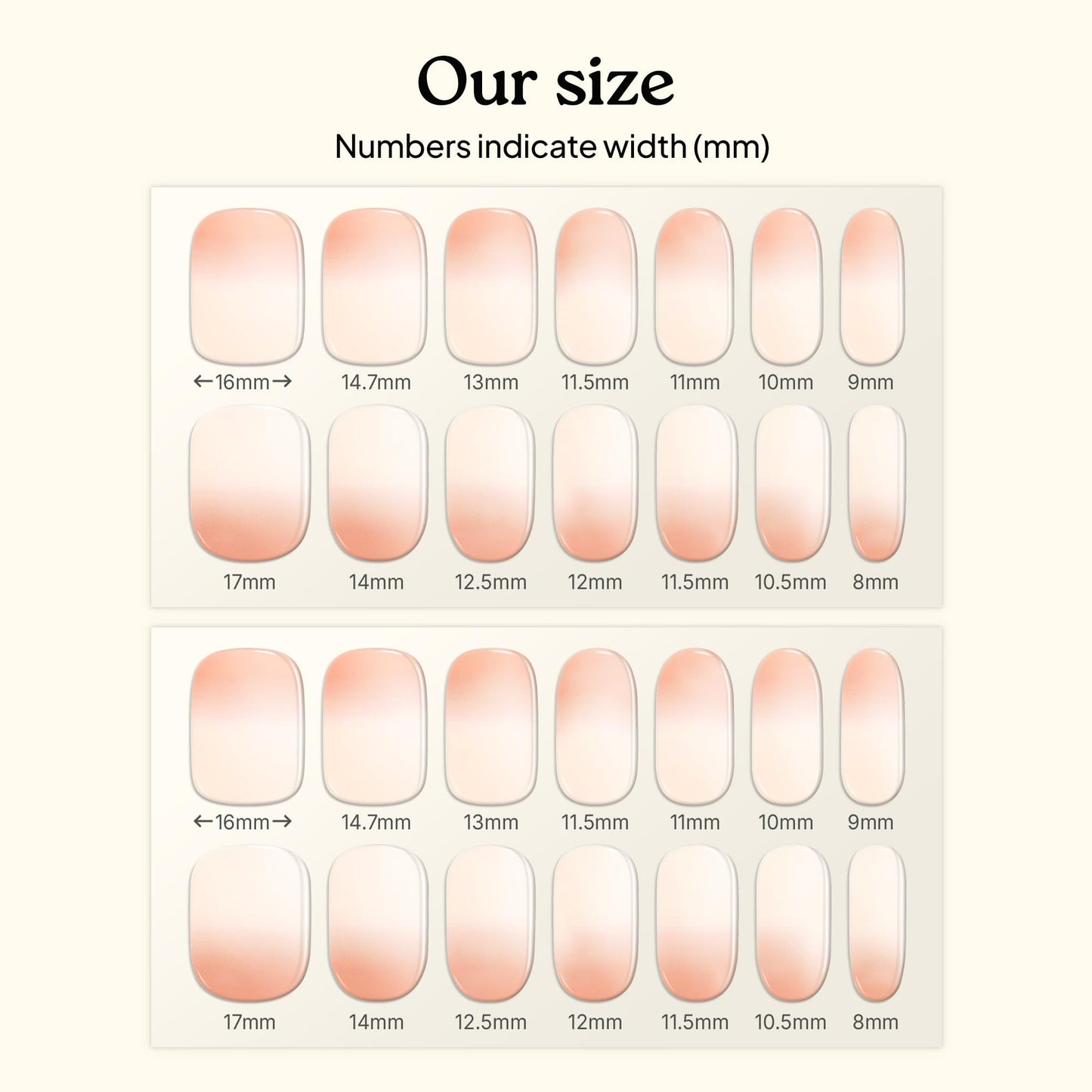 Heyhae gel nail strips assortment showing 28 pieces
