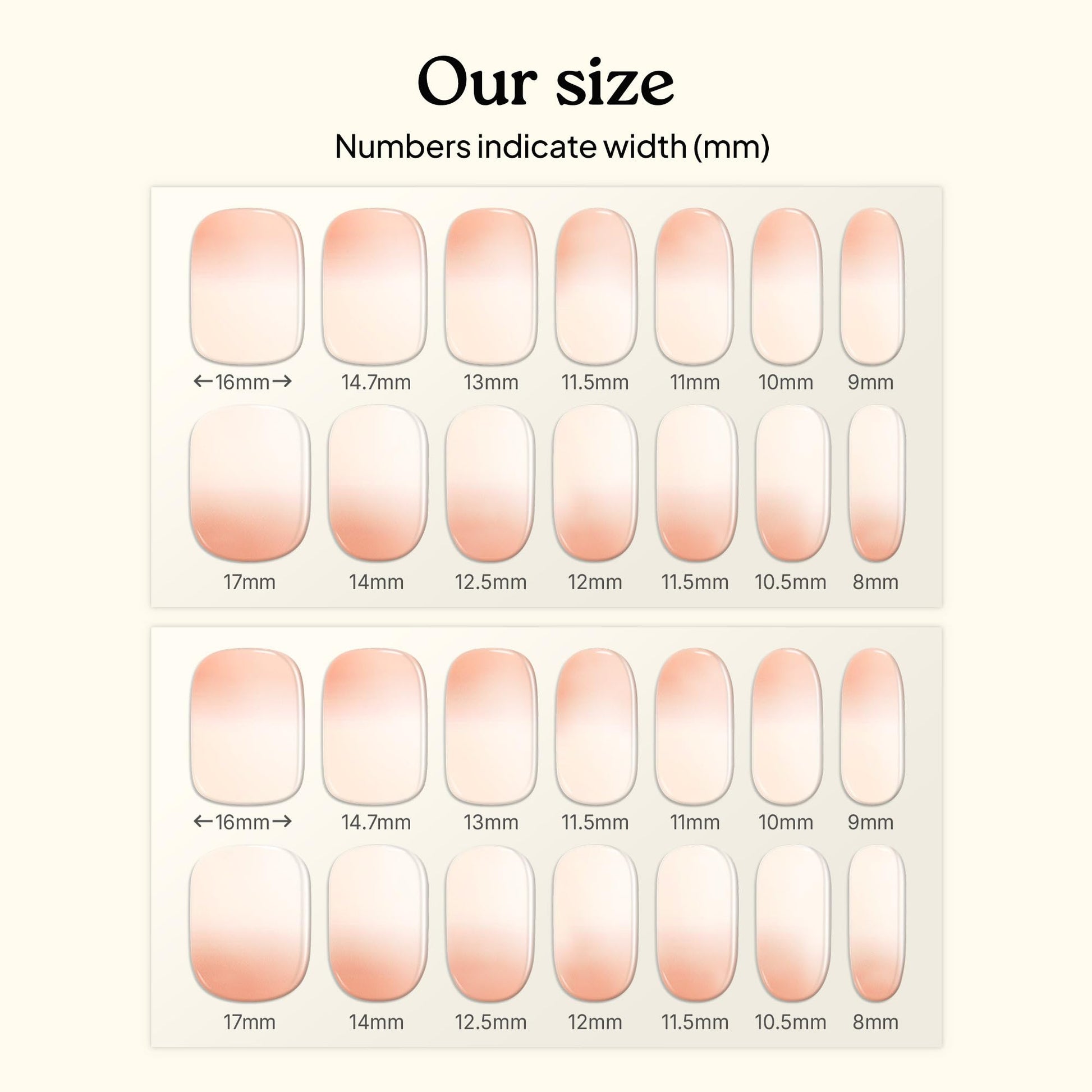 Heyhae gel nail strips assortment showing 28 pieces