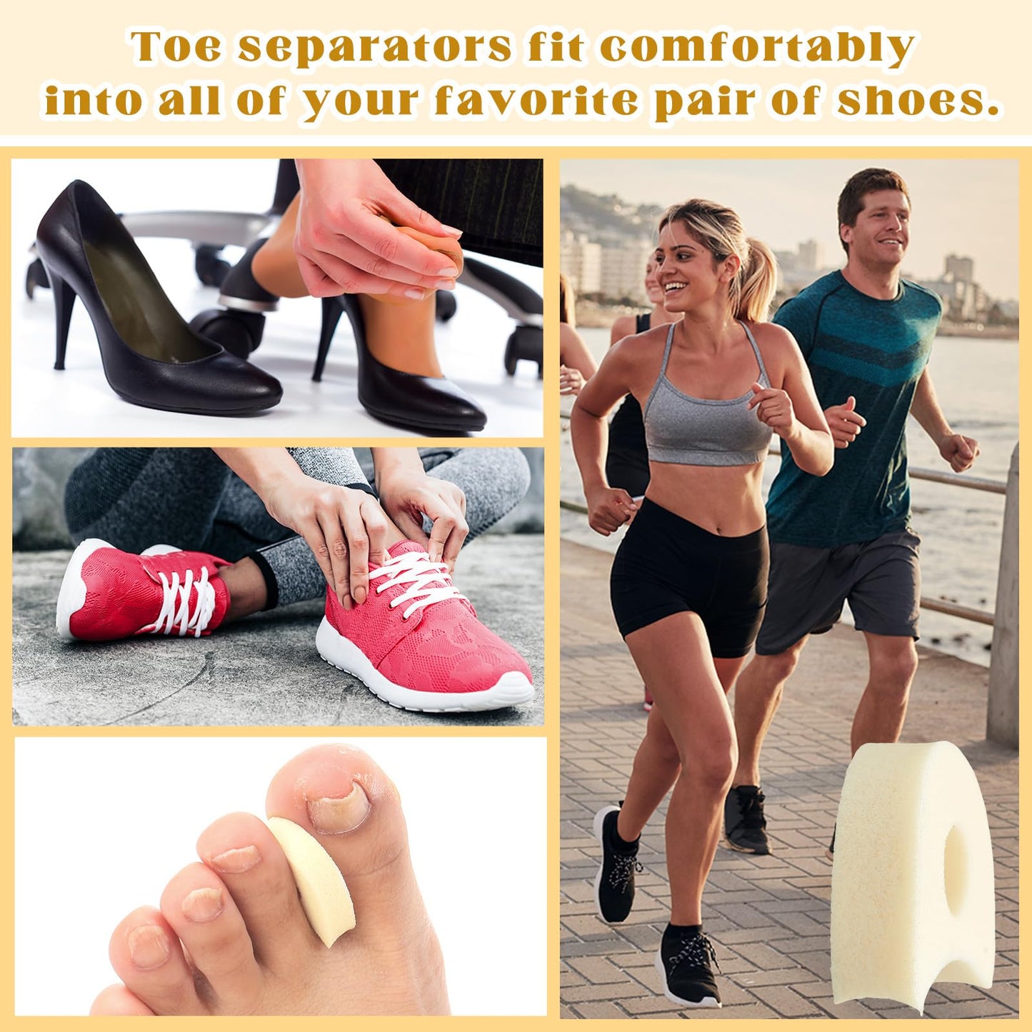 Educational diagram showing toe separator placement