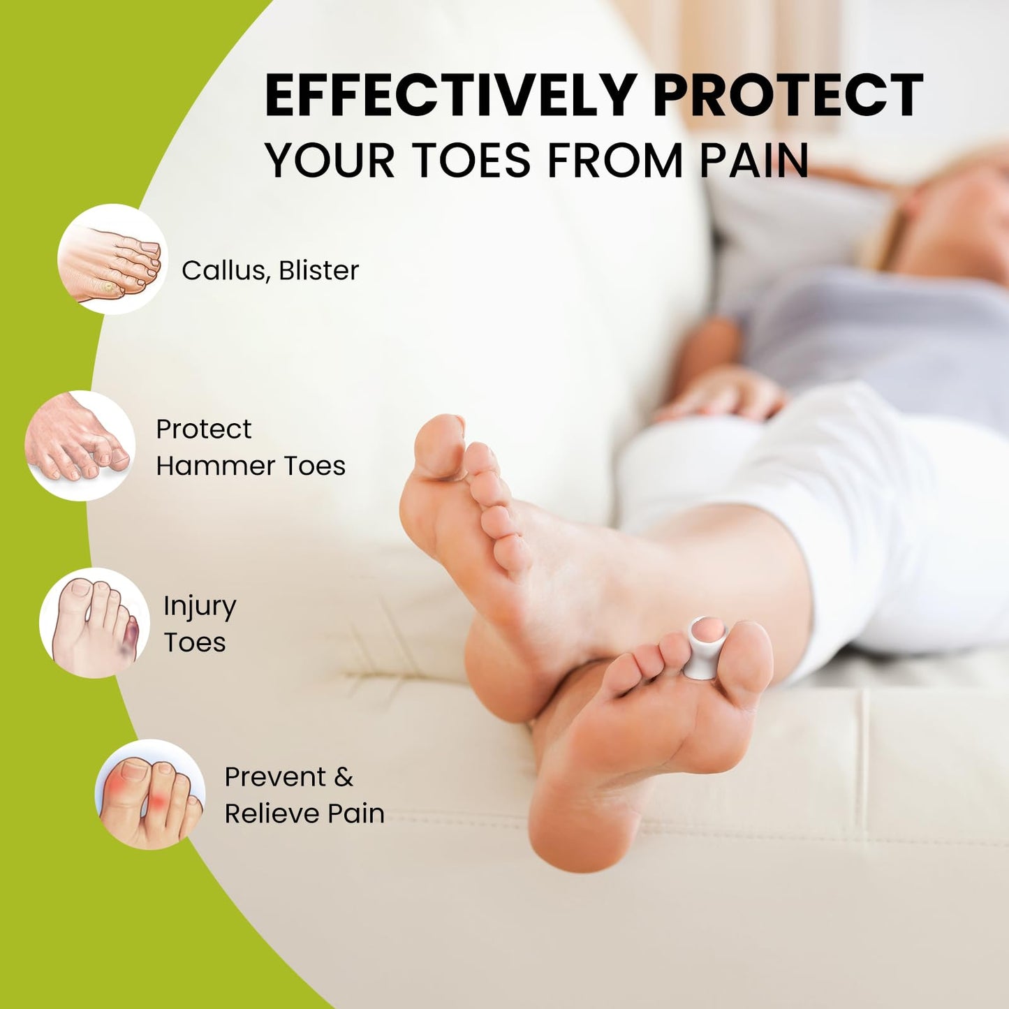 Soft medical grade silicone material of Bukihome toe sleeves