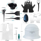 Complete 24 piece hair coloring tools kit for home salon