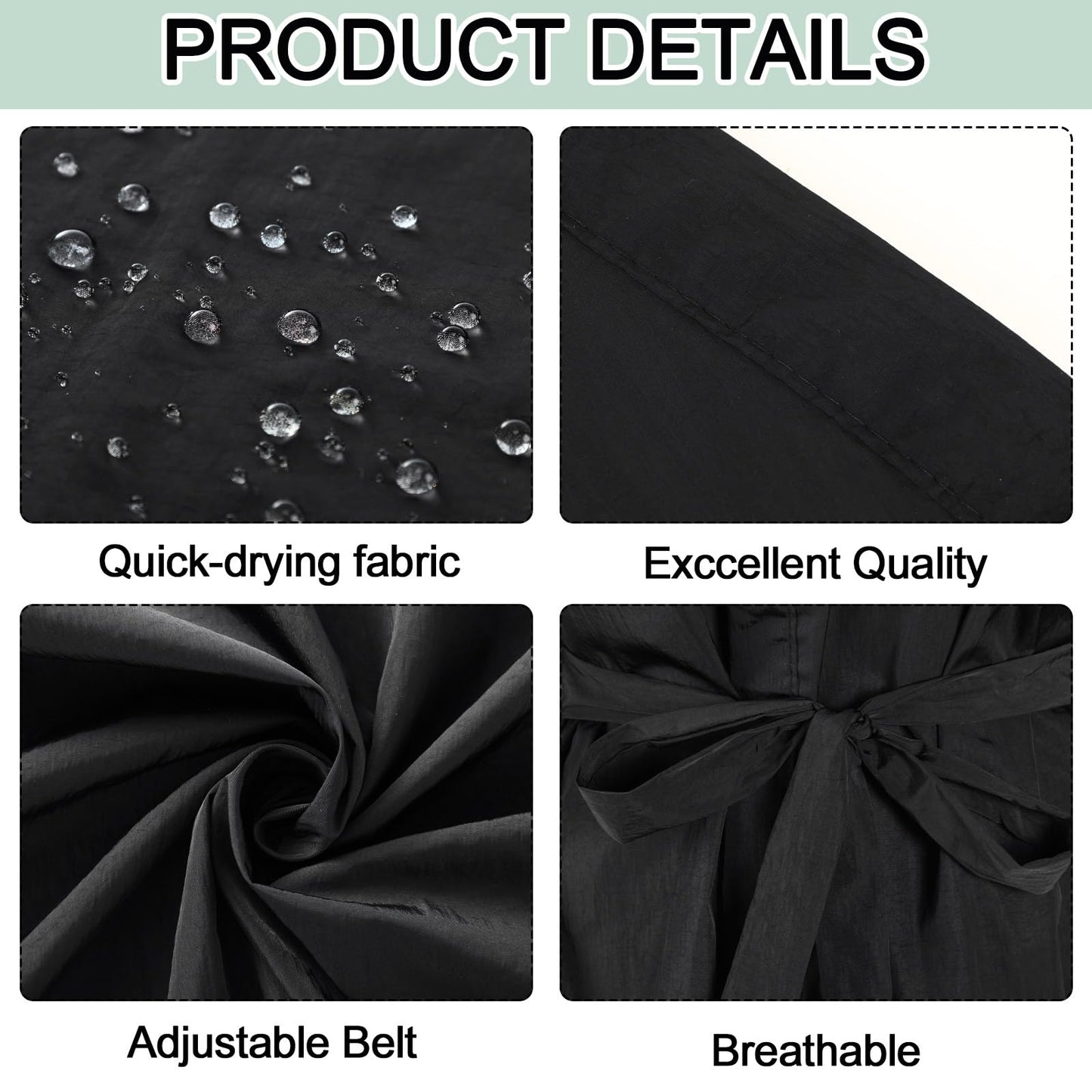 Black polyester haircut cape for professional salon use