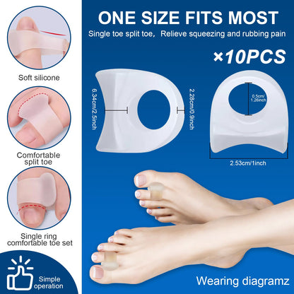 Viexpand silicone toe separators for overlapping toes alignment