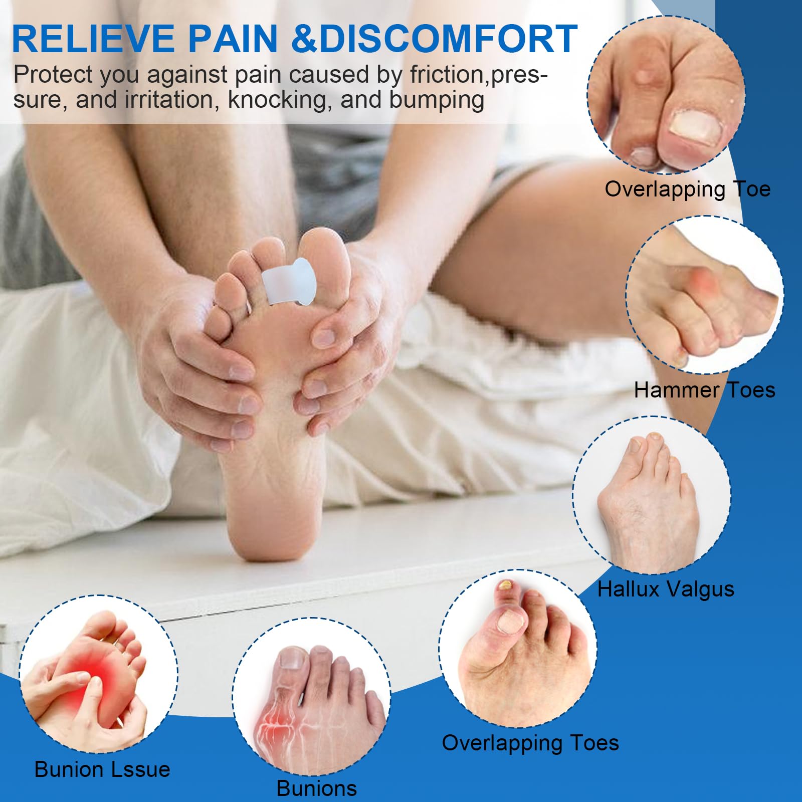 Transparent gel toe correctors for men and women