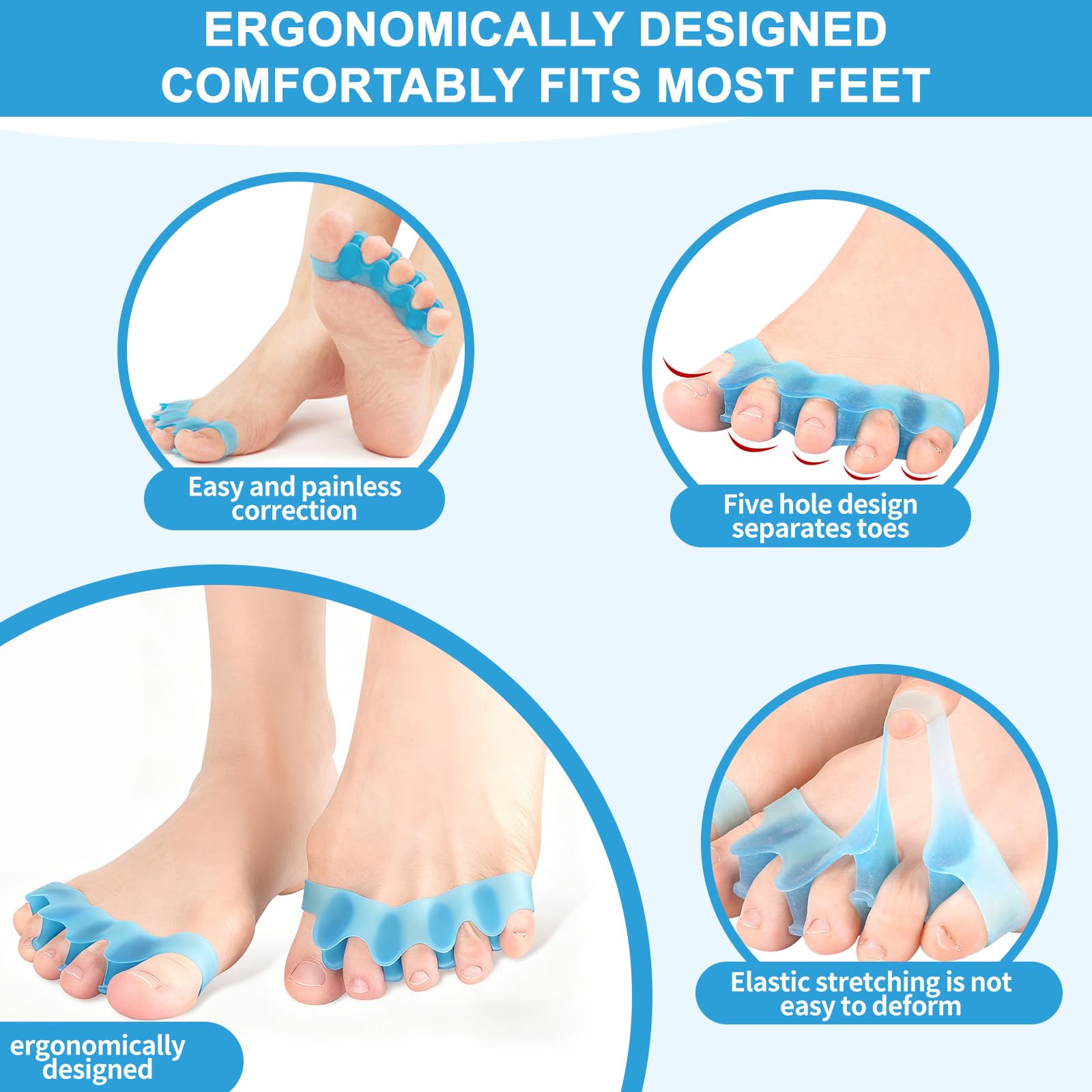 Side View Of IUFQOZG Flexible Gel Toe Separators