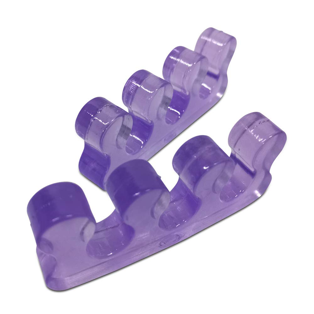 Purple medical grade gel toe separator for foot pain