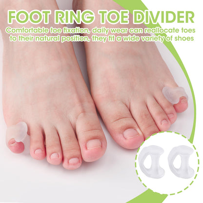 Gel toe separators for overlapping toes application
